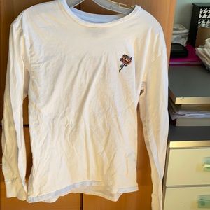 White long sleeve tee , with tiger design on back